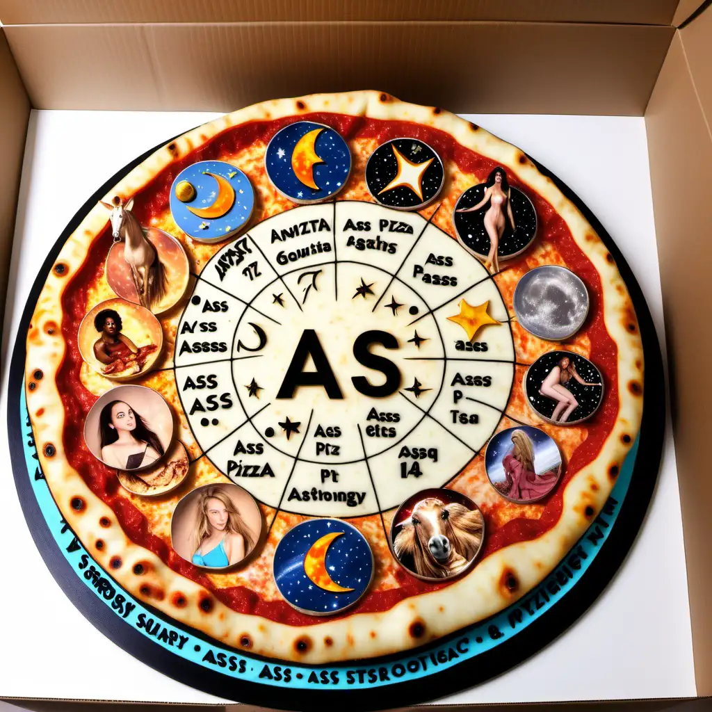 Ass astrology on a pizza cake