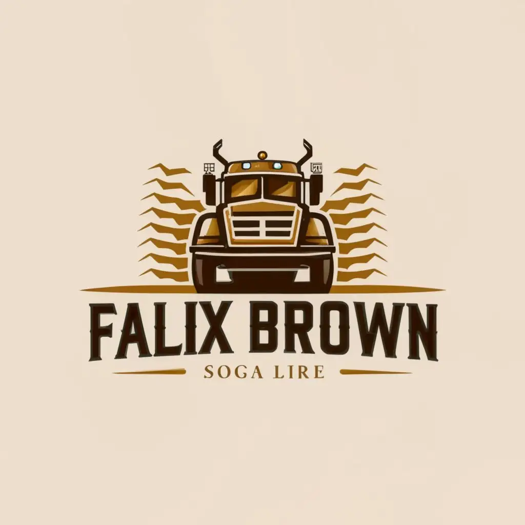 a logo design,with the text "Falix Brown", main symbol:Truck,Moderate,clear background