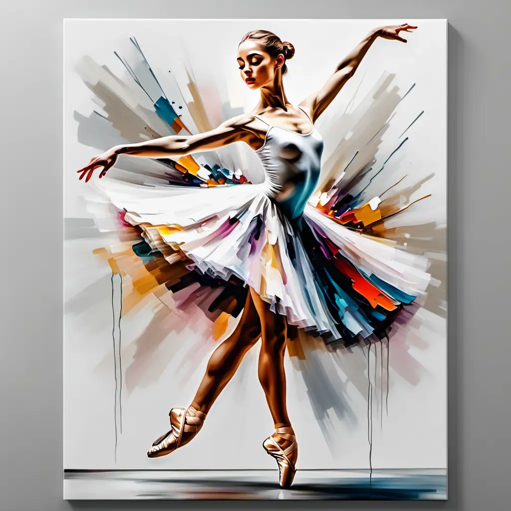 Ethereal Ballet Harmony Masterpiece Oil Painting on White Canvas