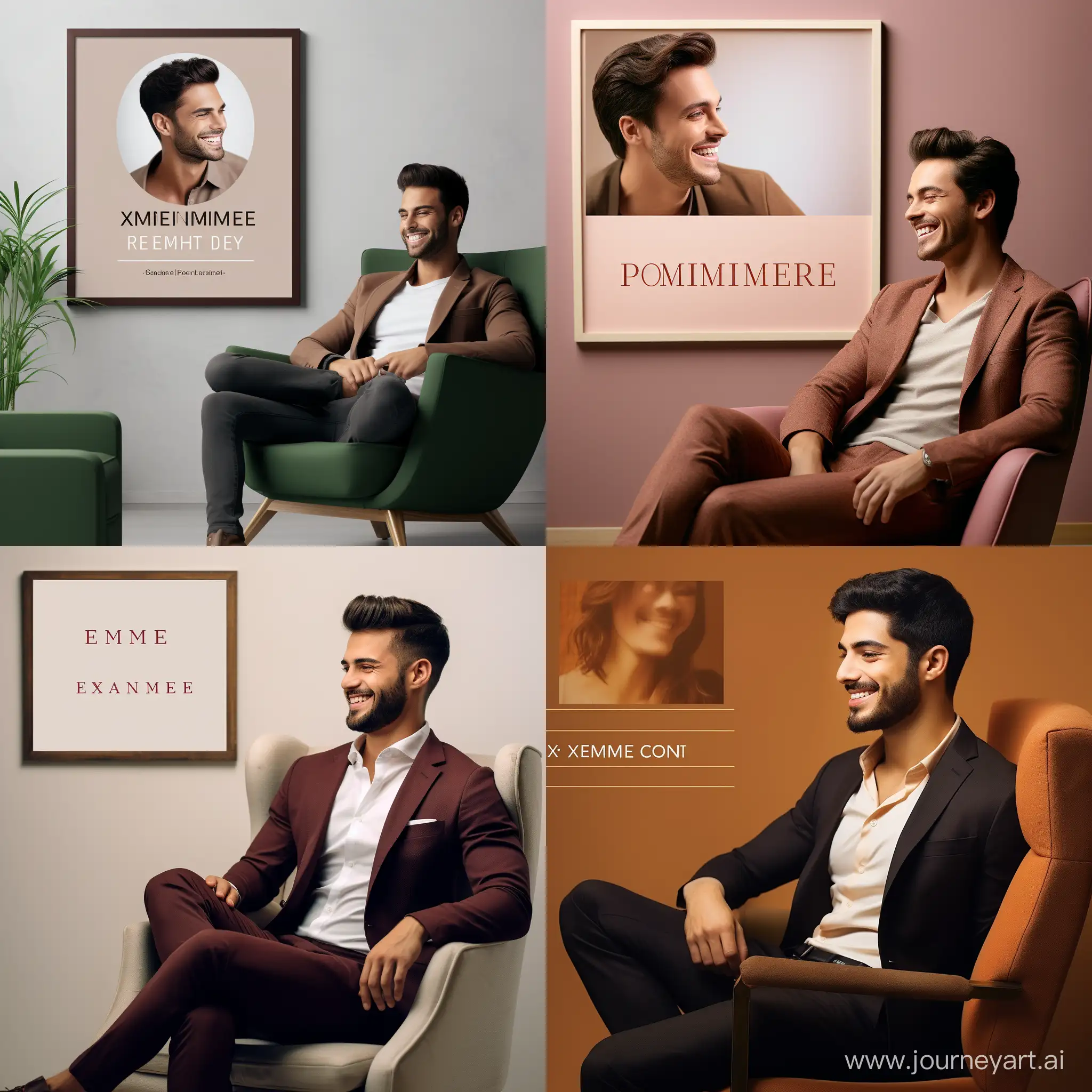A handsome man with a confident smile sits relaxed on a modern armchair. He is dressed in a stylish outfit that complements his physique and personality. Behind him, a mockup of his X profile page takes up the wall. The profile picture showcases a close-up of his face, capturing his captivating eyes and charming smile. His profile name, Ahmed Gineedi, is displayed prominently in a stylish font that matches the overall aesthetic of the page. The rest of the profile page is filled with details that hint at Ahmed's interests and personality, such as photos from his travels, quotes that inspire him, or links to his creative work.

I hope this detailed description gives you a good idea of what the photo you requested might look like. Perhaps you can use it to create your own artwork or find a similar image online.
