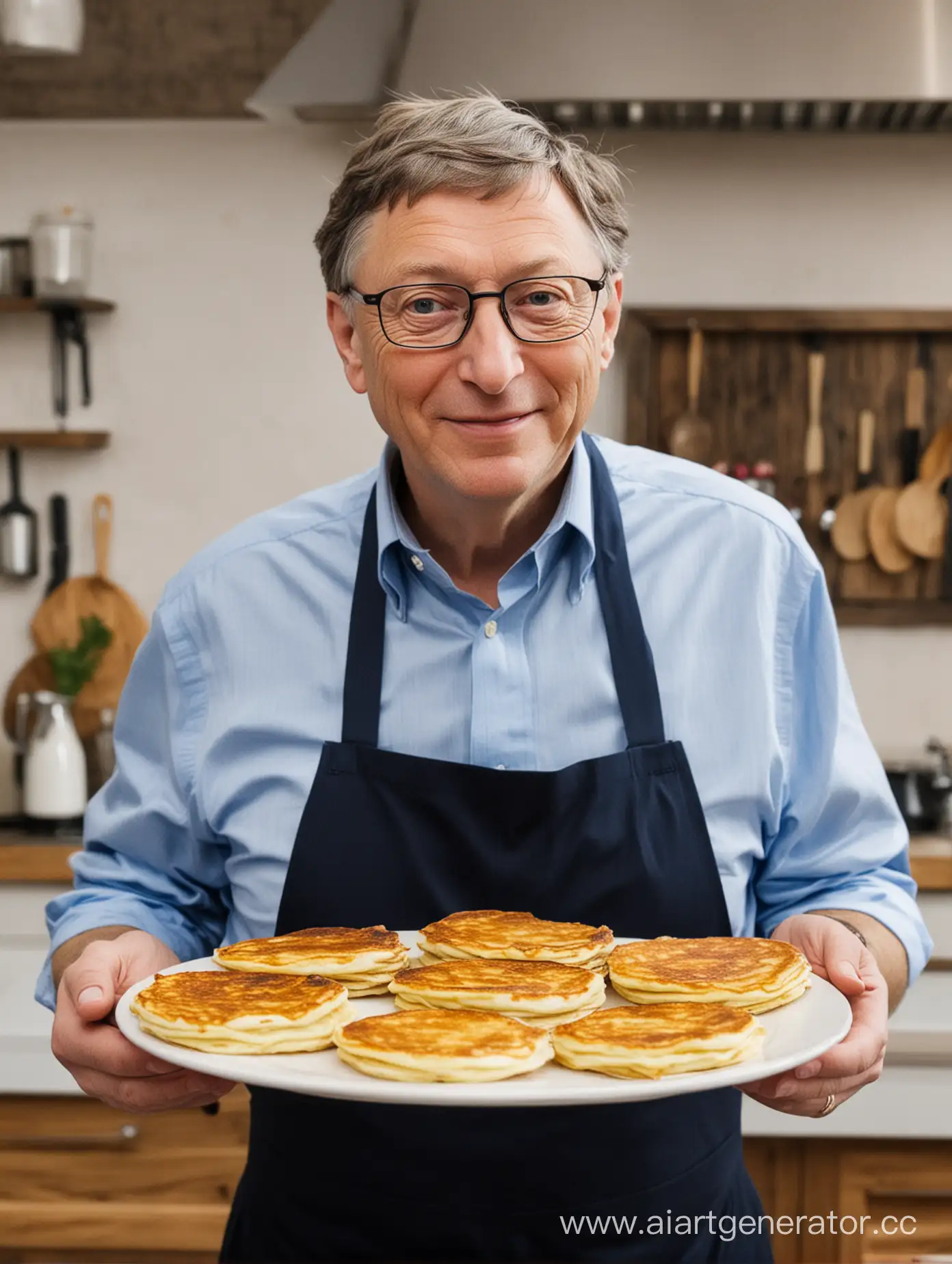 Bill Gates like a worker of Russin TEREMOK, Bill Gates, Teremok, Russian cuisine Teremok, puncakes