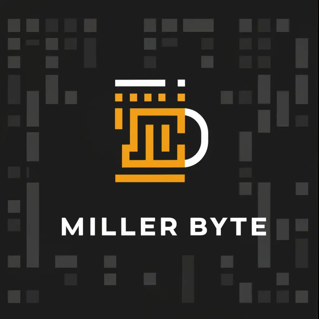LOGO-Design-for-Miller-Byte-Craft-Beer-Mug-Icon-and-Modern-Typography-for-Internet-Industry