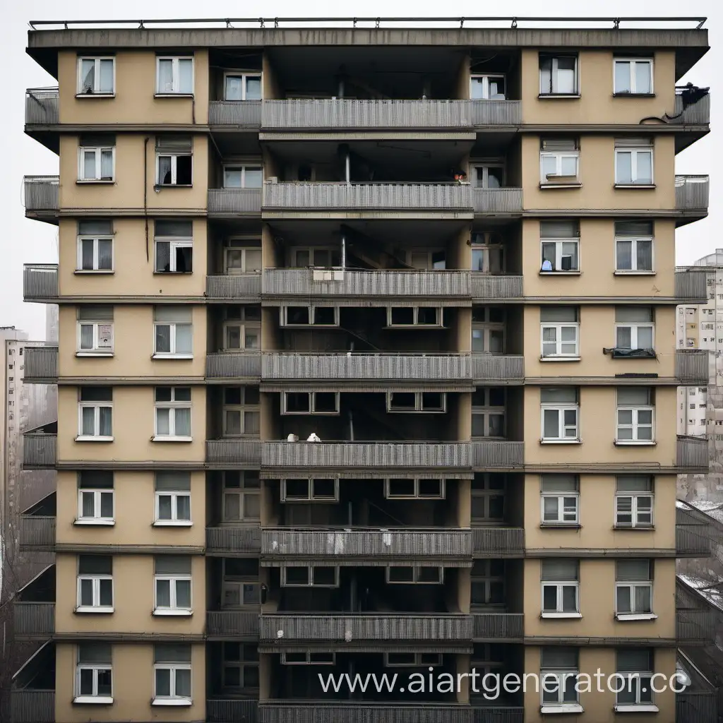 Russian-Apartment-Building-with-WhiskeyPouring-Water-Pipe