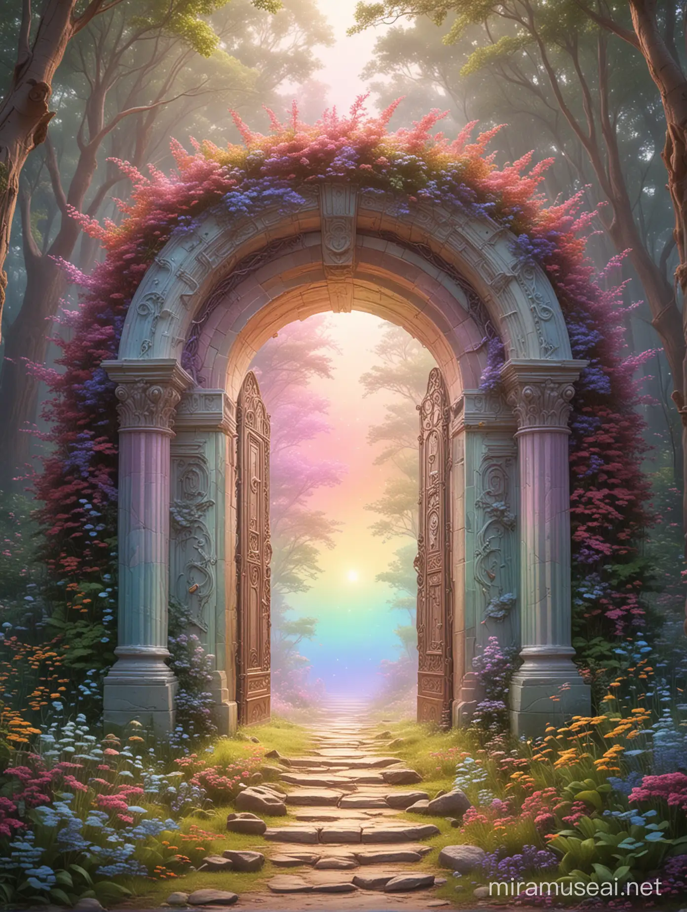 Realistic Magical Portal Transitioning from Enchanting Forest to ...