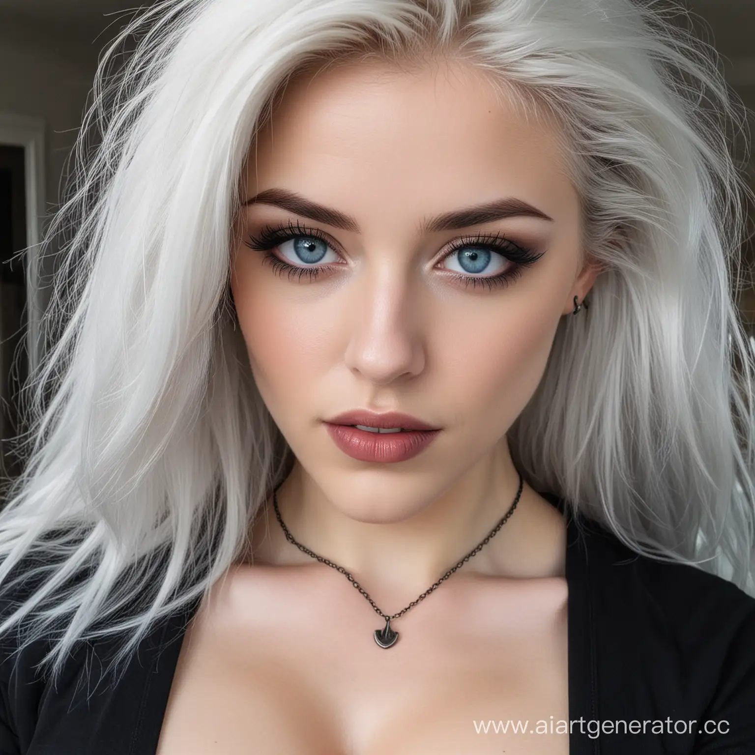 Sexy-Goth-White-Woman-with-Blue-Eyes-and-WellDefined-Jawline