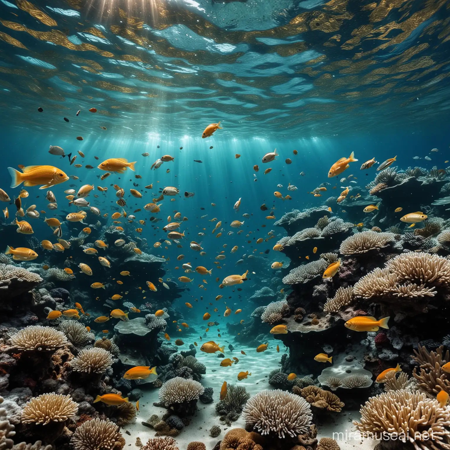 Underwater Scene with Colorful Fish