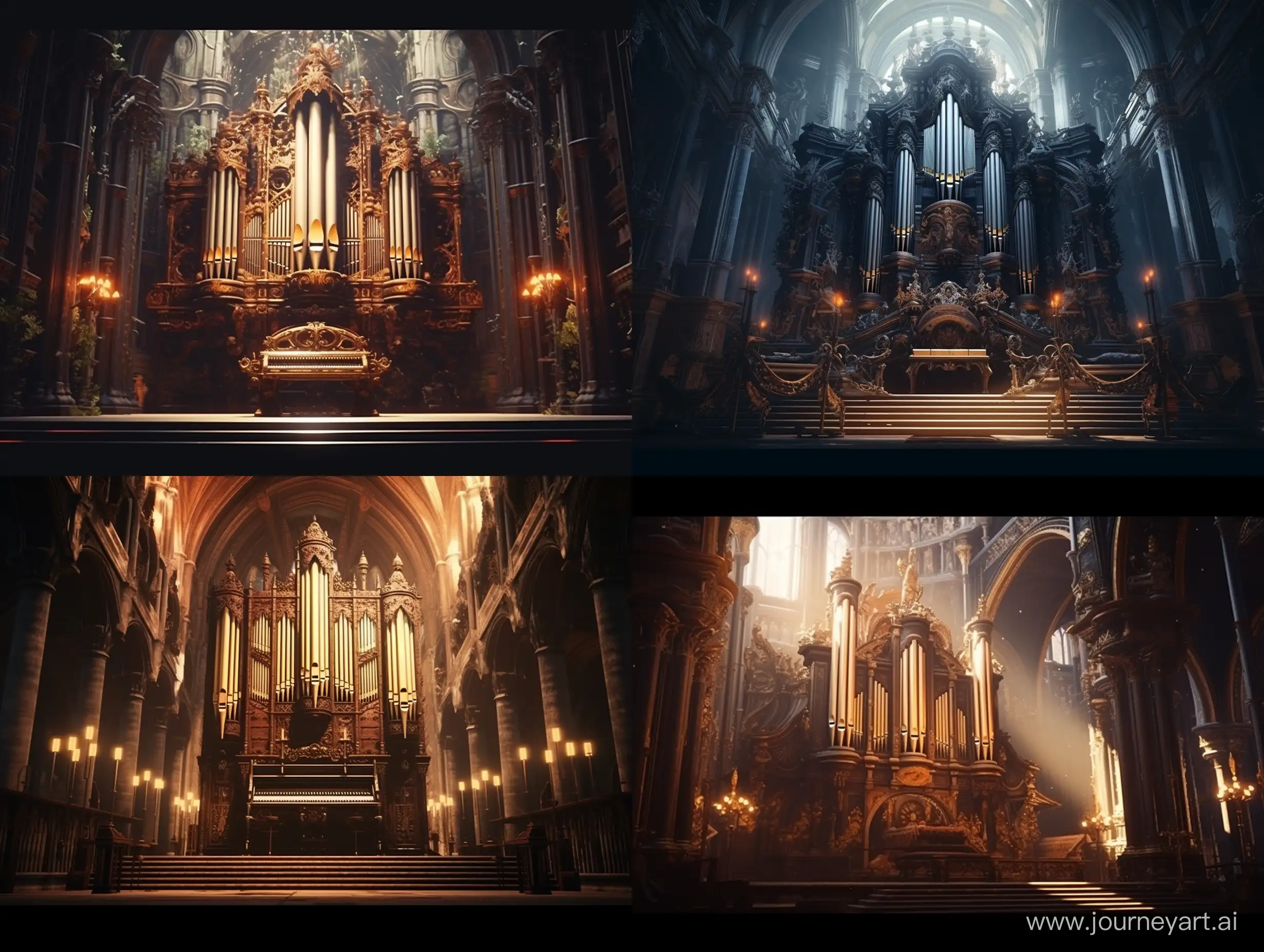 Красивый духовой орган в старинном соборе
