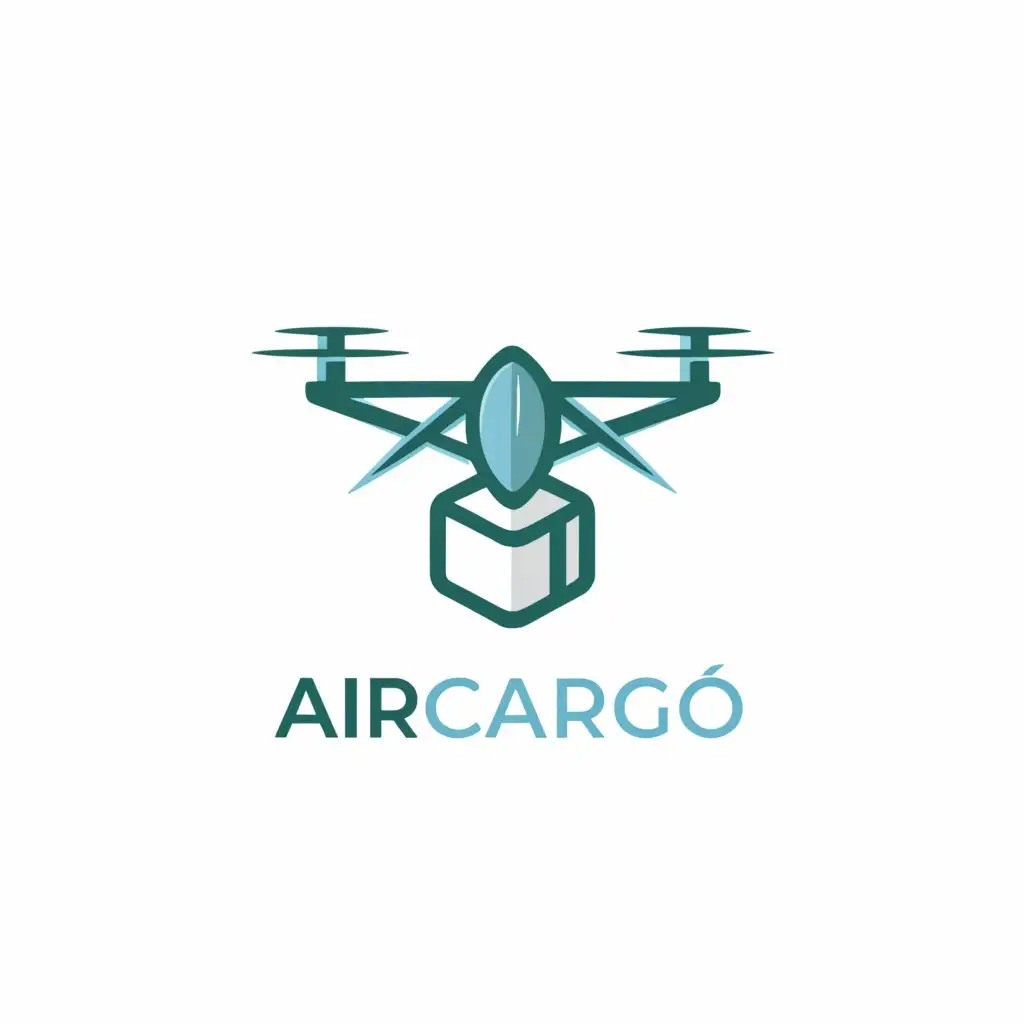 a logo design,with the text "AirCargo", main symbol:Drone with air,Moderate,clear background