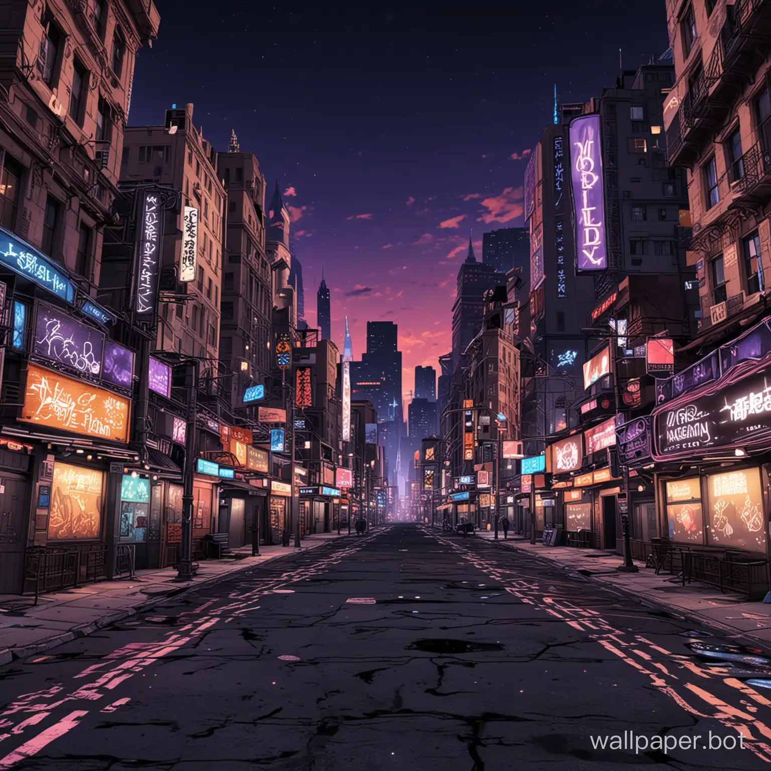 background based on NEO The World Ends with You game neon lights city
