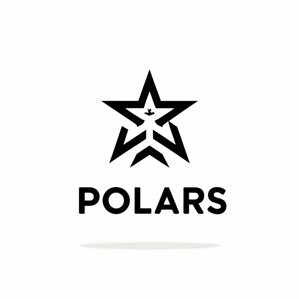 a logo design,with the text "POLARIS", main symbol:STAR, BLACK, SHIP,Moderate,be used in Travel industry,clear background