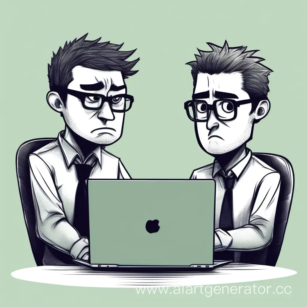 Draw 2 people.

First is an angry boss that is in the hurry and has no time to listen the employee.

The second guy is a young programmer with glasses and laptop. He's shy and sad, asking for the promotion, while boss becomes more and more angry