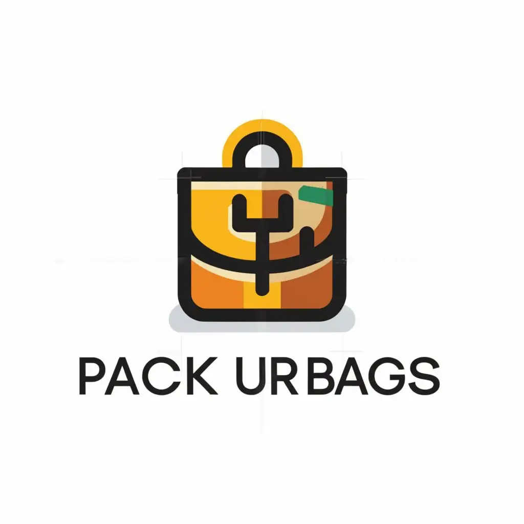 a logo design,with the text "pack ur bags", main symbol:bag,Minimalistic,be used in Travel industry,clear background
