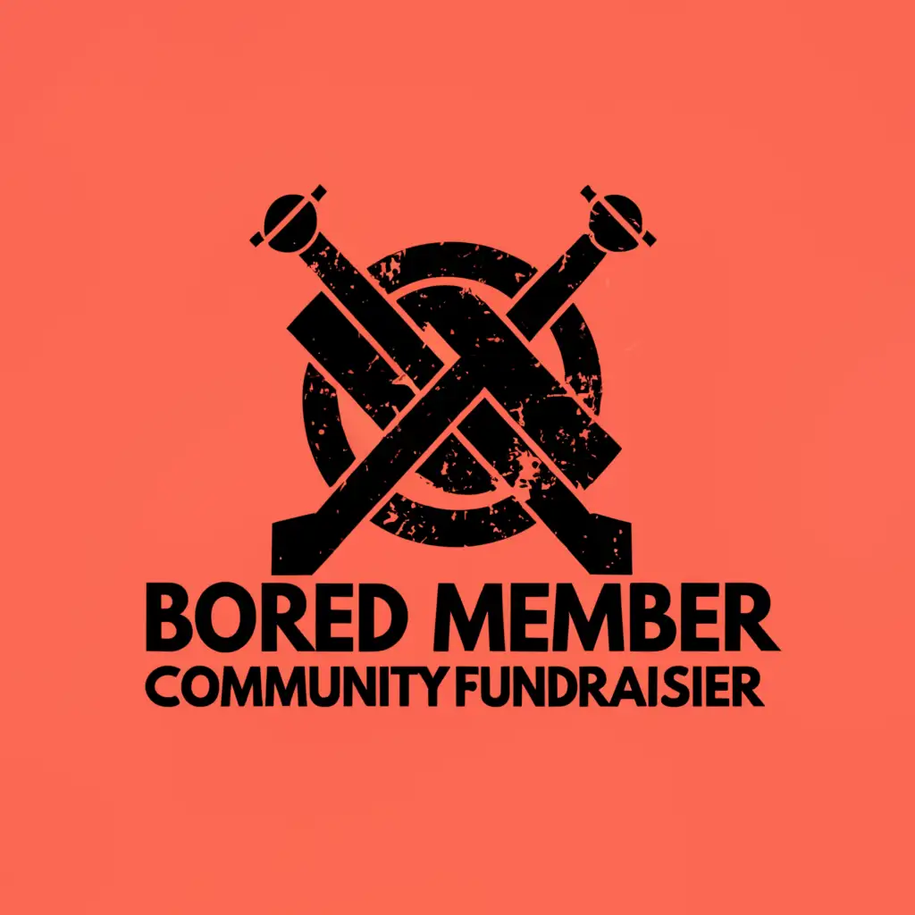 a logo design,with the text ""gwnn" 
"bored member"
"community fundraiser"", main symbol:red prohibited symbol, black background,Minimalistic,be used in Religious industry,clear background
