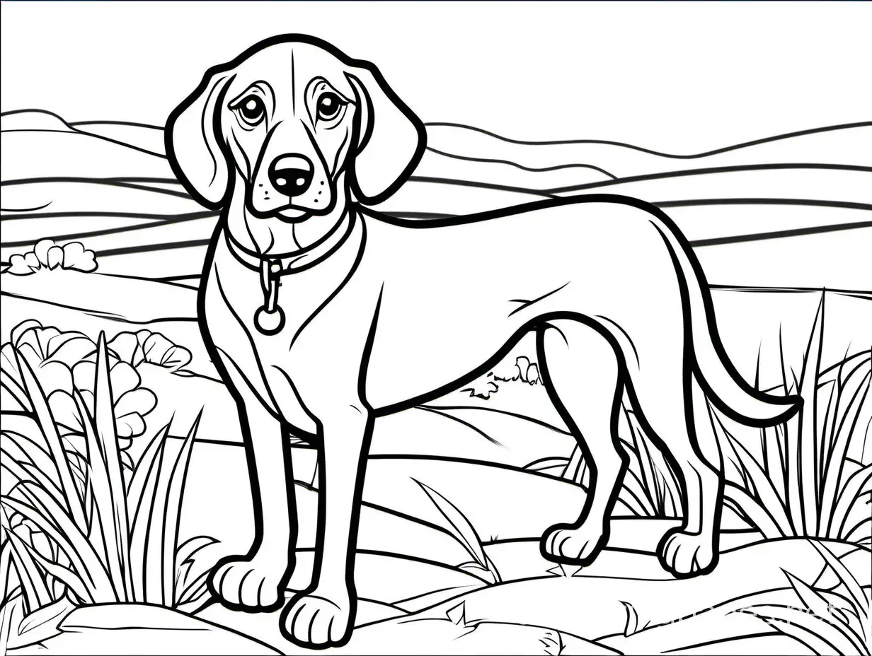 Simple-and-Fun-Hound-Coloring-Page-for-Kids