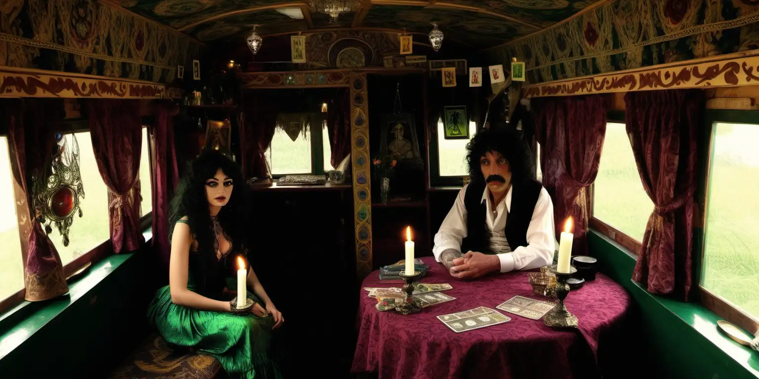 Bohemian Victorian Gypsy Wagon with Crystal Ball and Tarot Cards