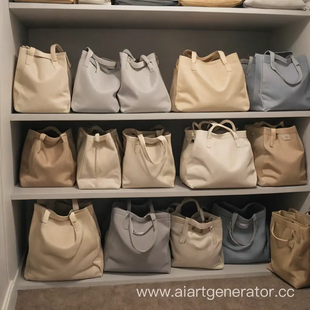 Neatly-Stacked-Bags-in-Closet-Organizing-Solution