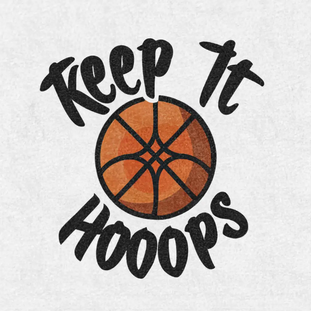 a logo design,with the text "Keep It Hoops", main symbol:Basketball ,Moderate,clear background