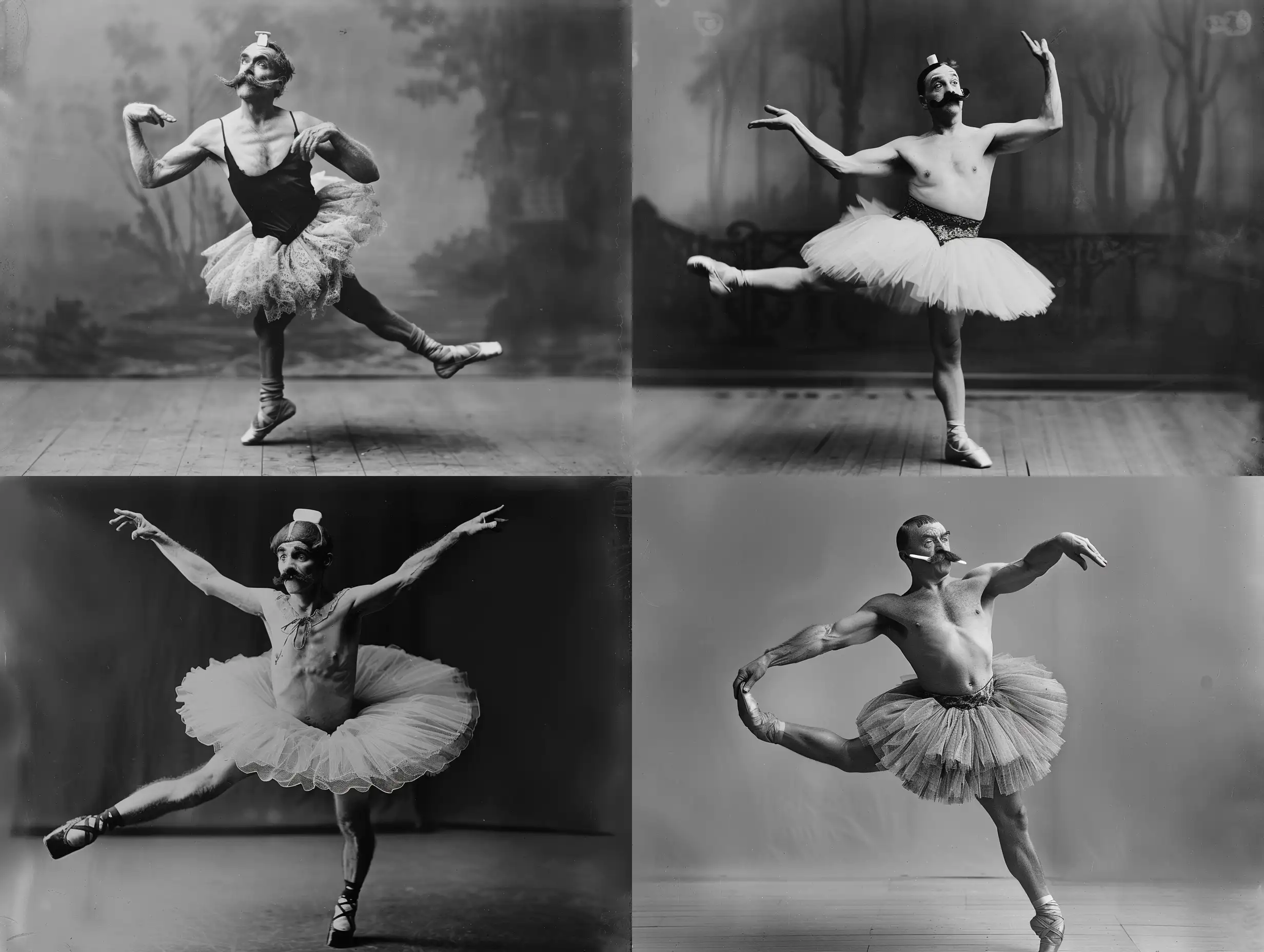 1920s-Style-Ballet-Quirky-Performance-by-a-Short-Man-in-Tutu