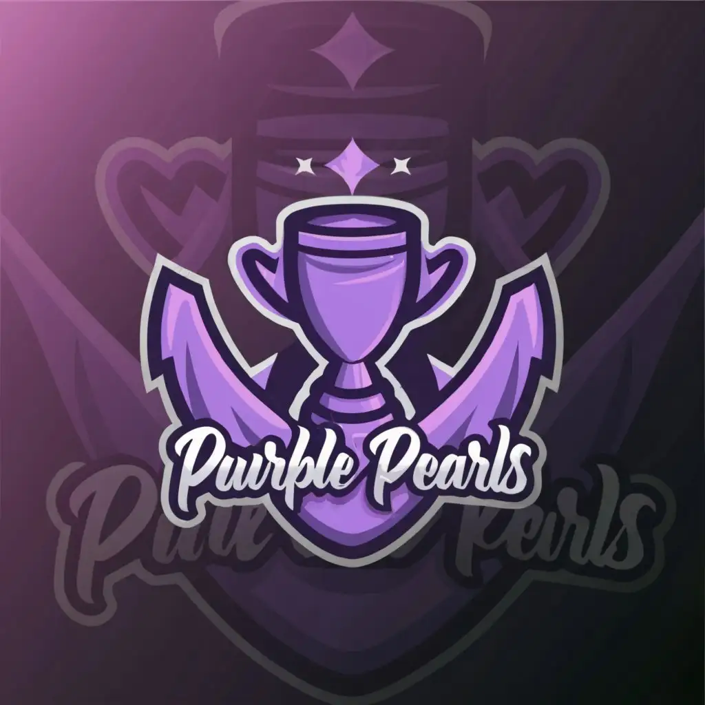 a logo design,with the text "Purple Pearls", main symbol:trophy,complex,be used in Sports Fitness industry,clear background