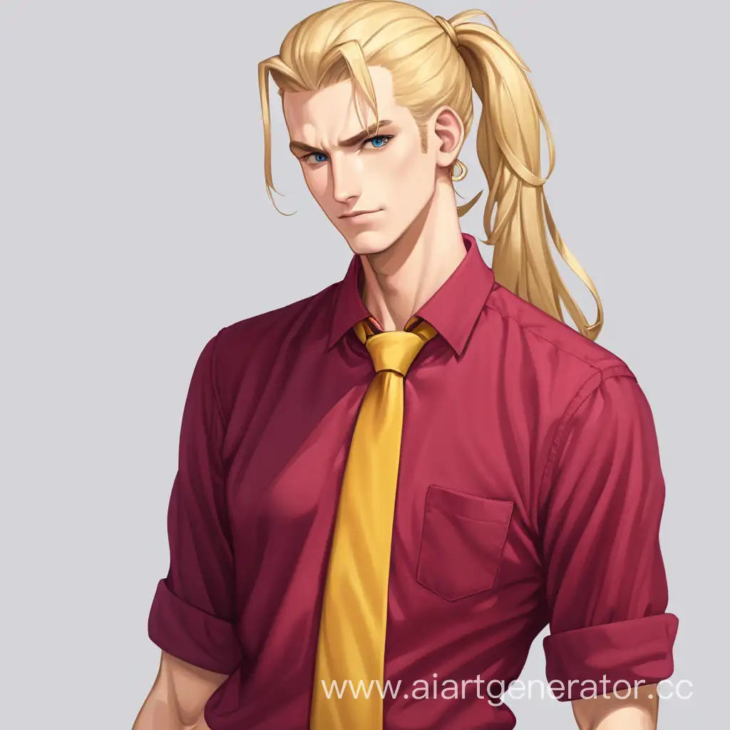 Tall-Blond-Man-with-Striking-Red-Eyes-and-Unique-Attire