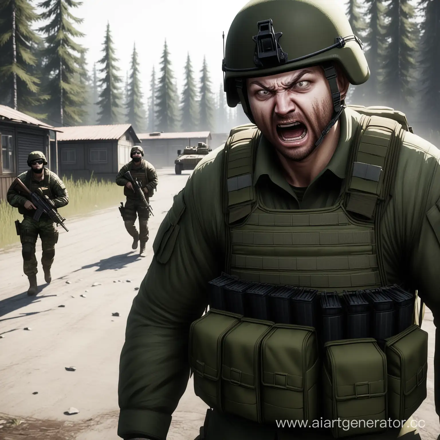 Tarkov-Newbie-Frightened-in-Military-Setting