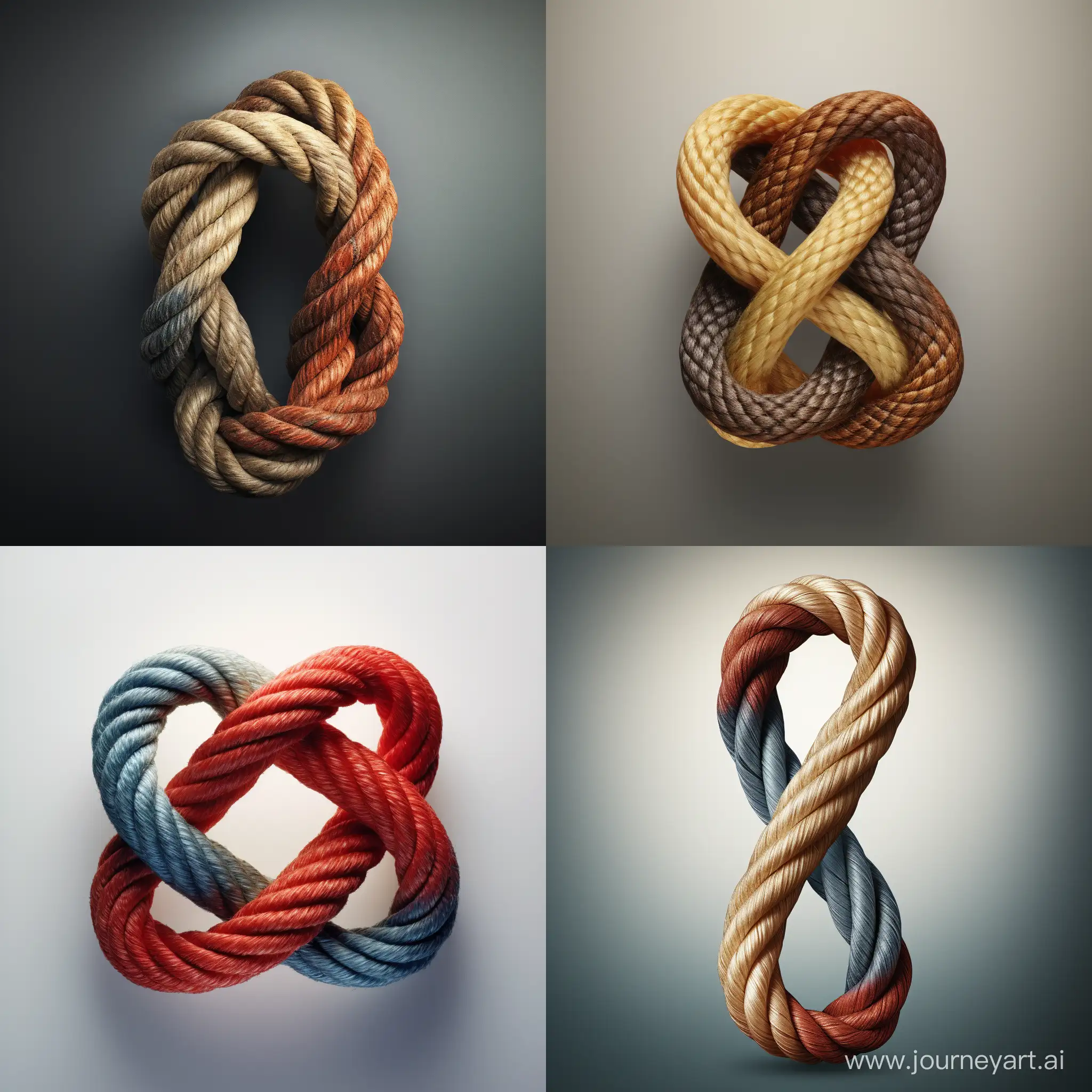 Elegant-Unity-Intricately-Tied-TwoColor-Ropes-on-a-Light-Background