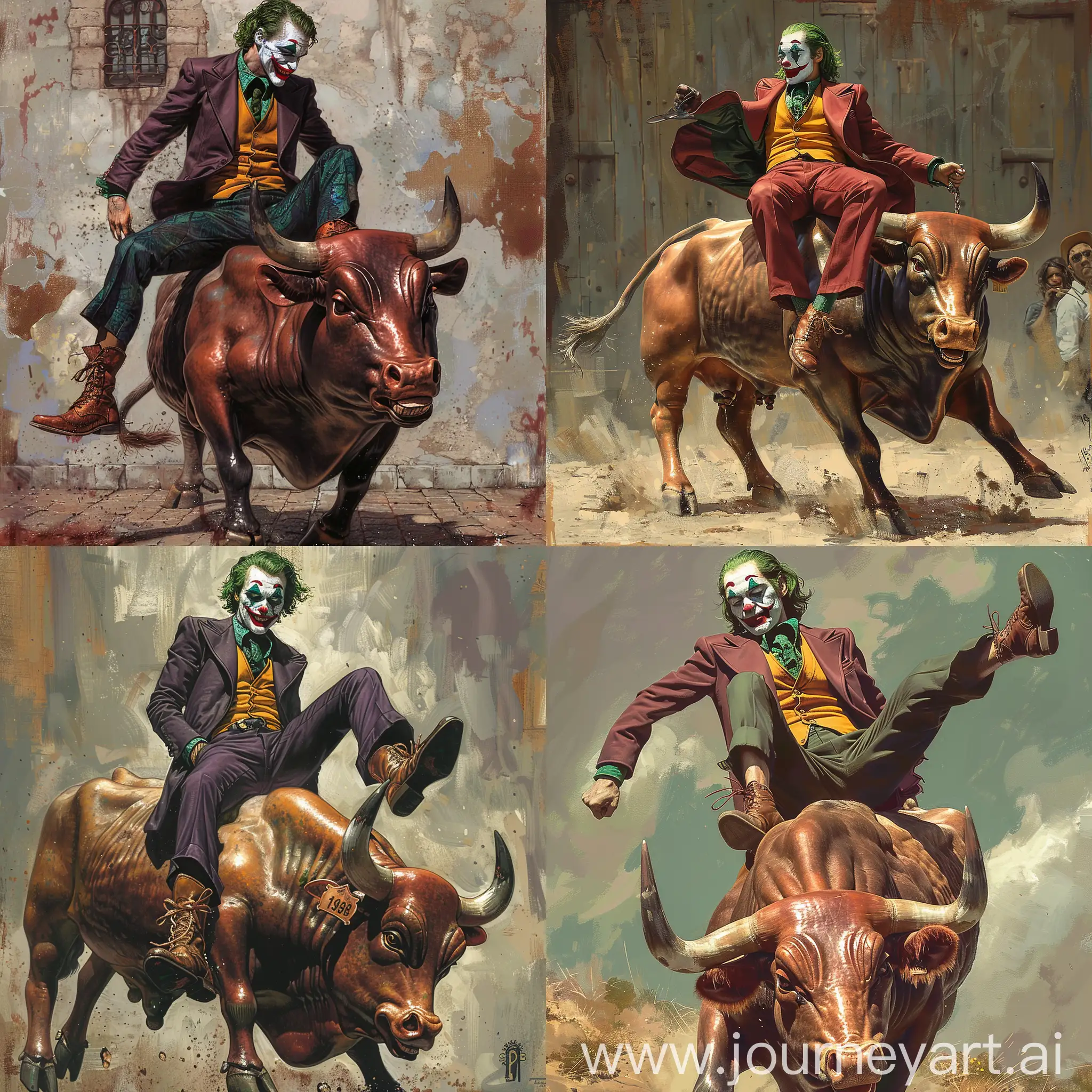 Joker-1488-Riding-a-Copper-Bull-in-Spanish-Boots