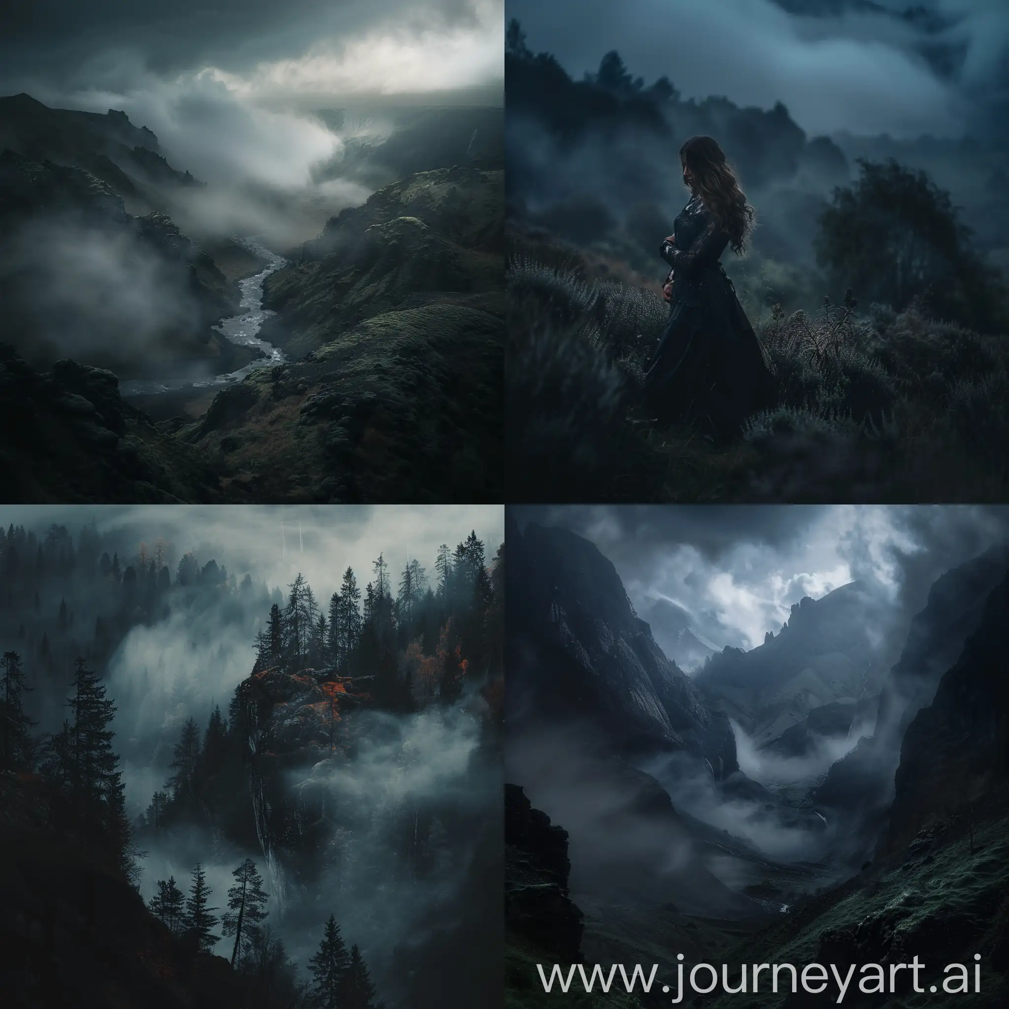 Professional Photography From Dreamy Valley, Dark Theme, High Quality