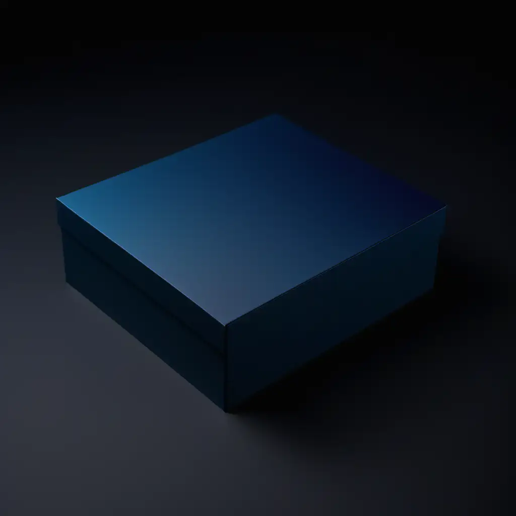 thin box with a gradient dark blue to black background