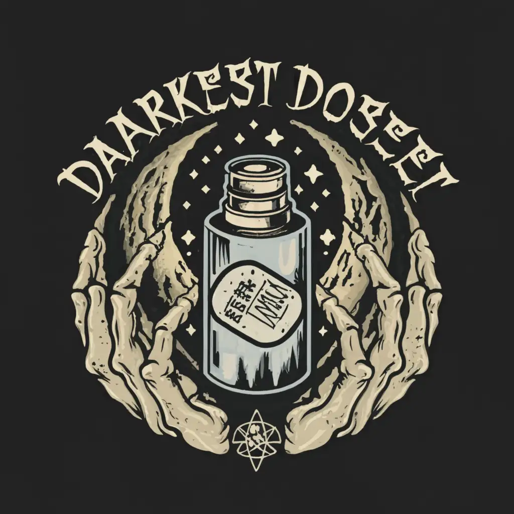 a logo design,with the text "darkest dose creepy paranormal eerie ghost", main symbol:Pill,Moderate,clear background