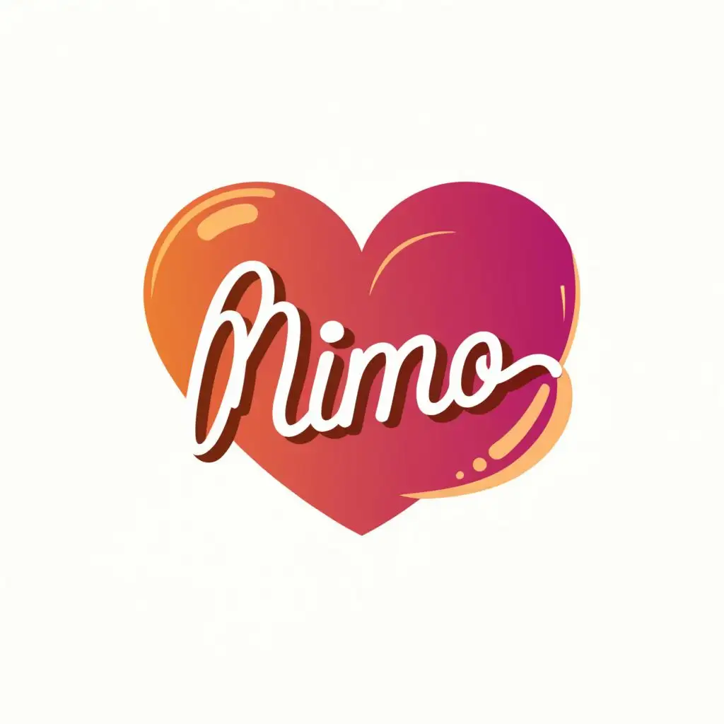 logo, Heart, with the text "Nimo", typography