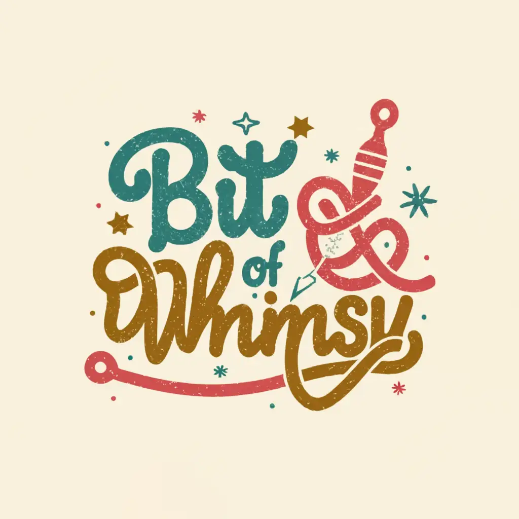 a logo design,with the text "bit of whimsy", main symbol:crochet,Moderate,clear background