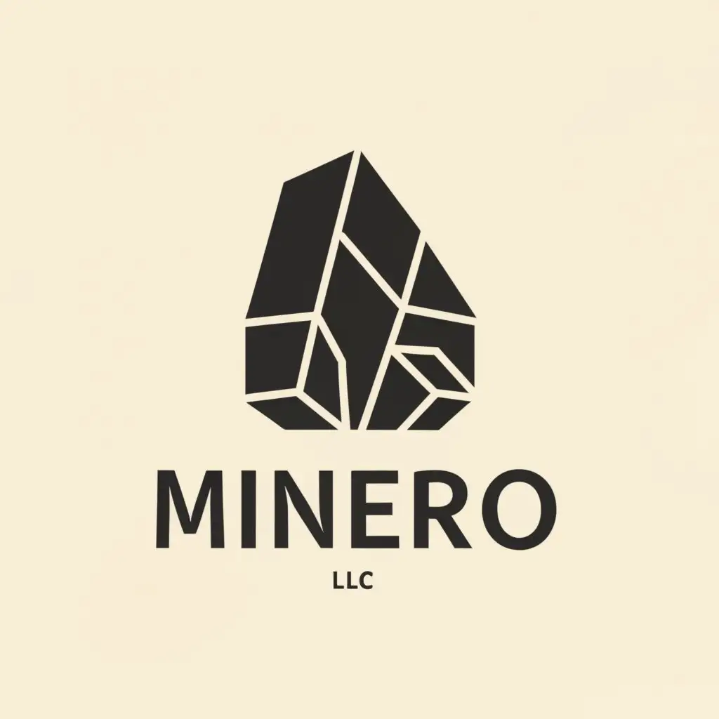 LOGO-Design-For-Minero-LLC-Bold-Text-with-Mineral-Symbol-on-Clear-Background