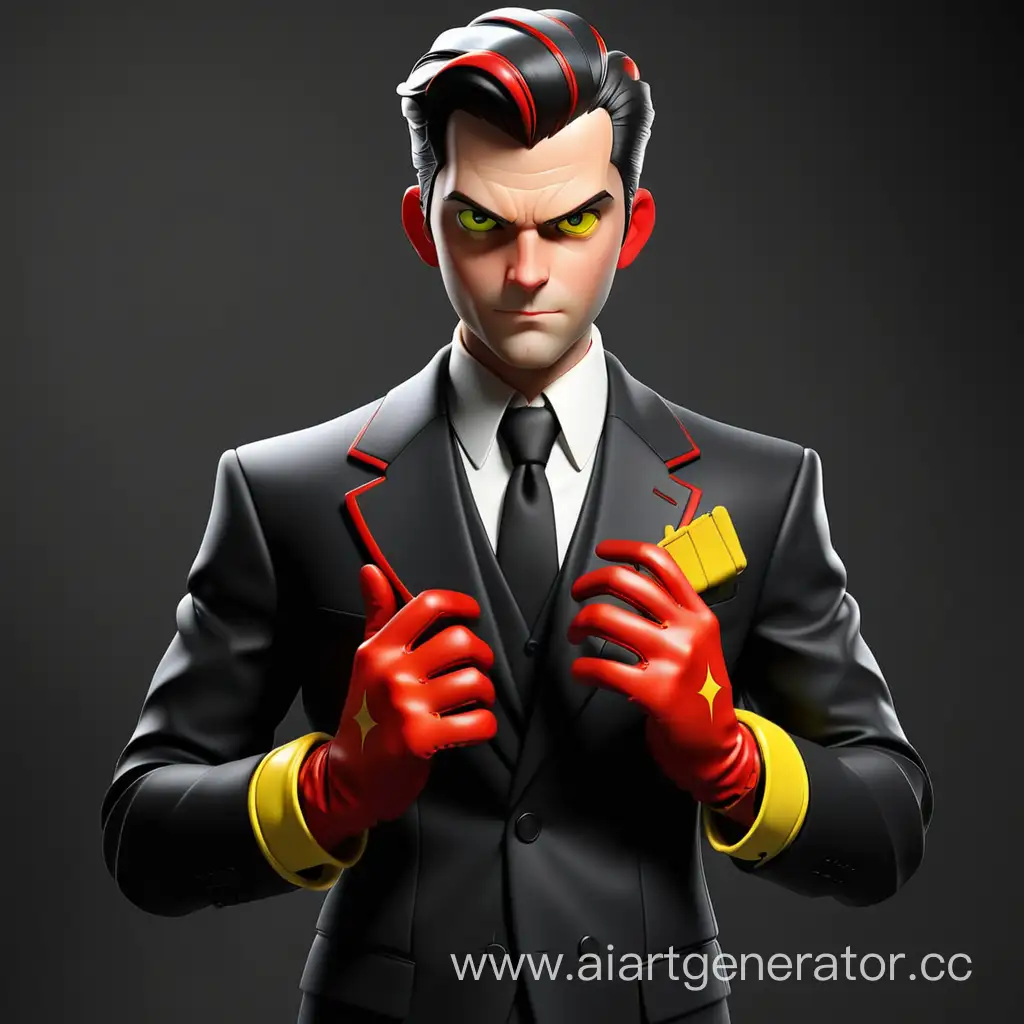 3D, Макс носит строгий и безупречный дресс-код. Он предпочитает носить черный классический костюм высокого качества с желто-красными акцентами. Всегда на нем видны яркие красные перчатки, что символизирует его взрывной характер и неутолимый пыл ведущего.