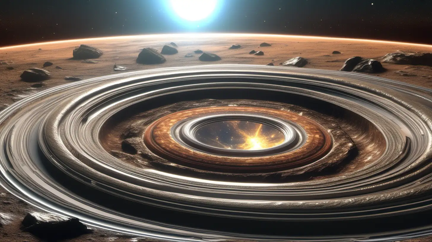 Intricate Translucent Rings Embrace a Rocky Celestial World
