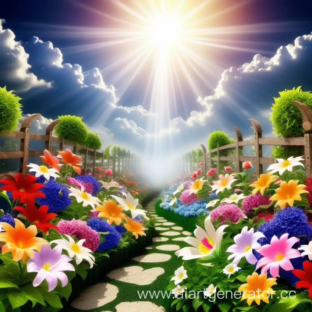 Flowers garden in heaven