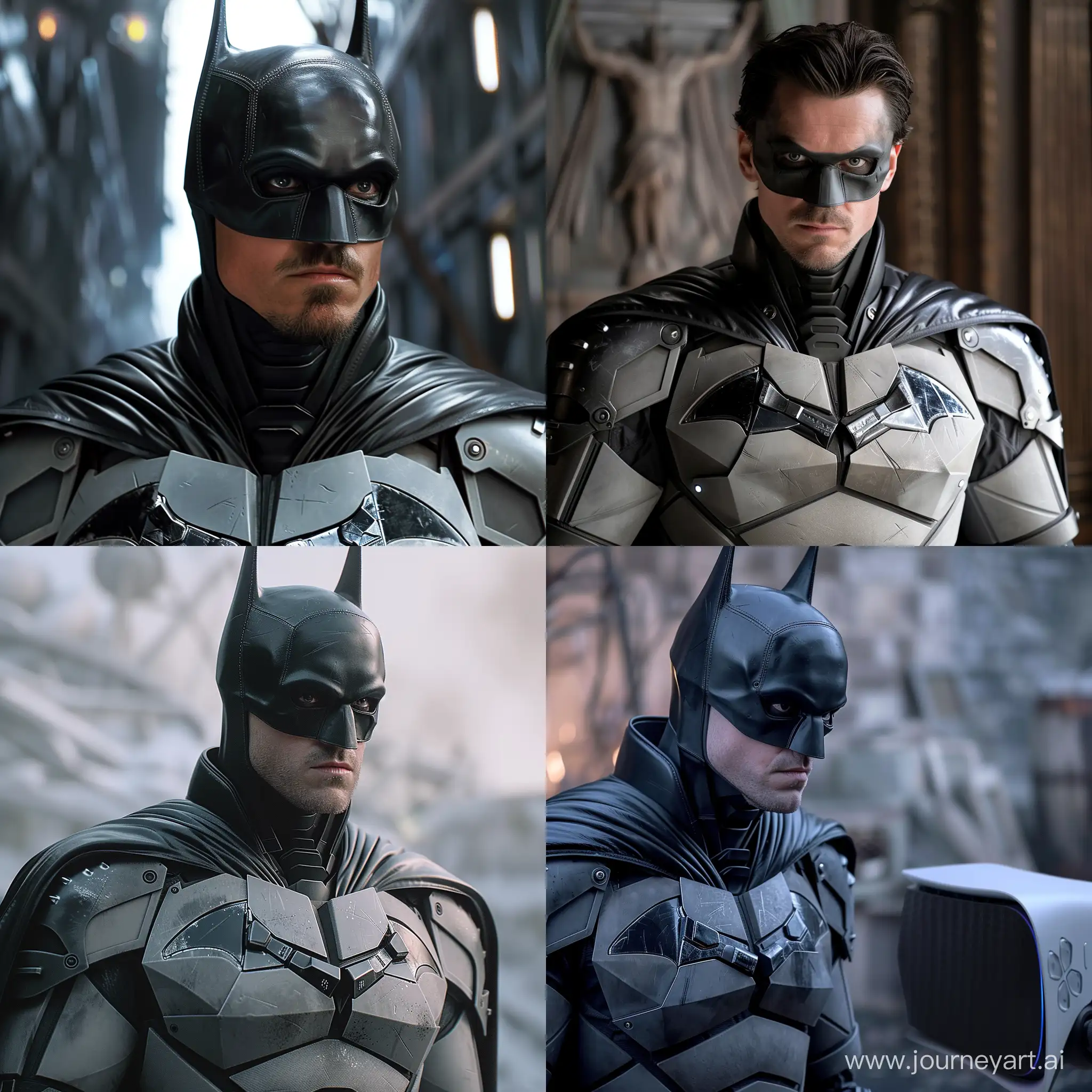 Christian Bale as Batman in White 8K with Game PS5 5 