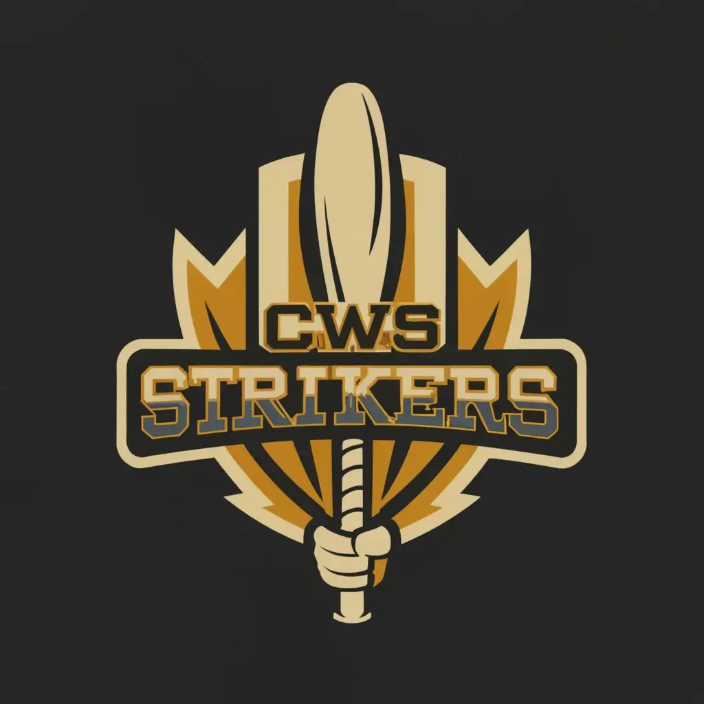 logo, Cricket BAT, with the text "CWS STRIKERS", typography, be used in Entertainment industry