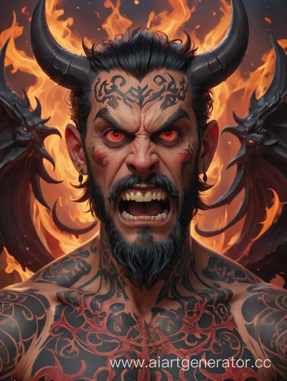 Sinister-Tattooed-Satan-with-Fiery-Aura