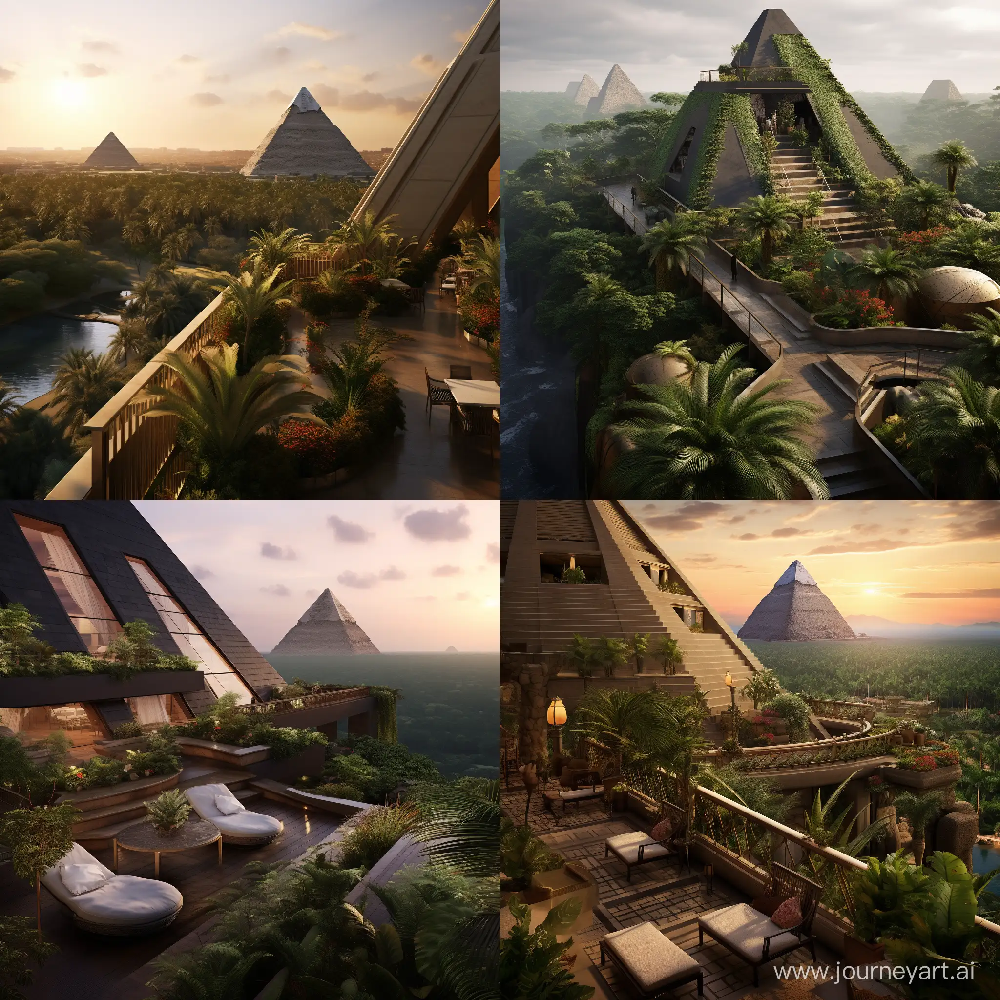 Mısır piramitleri üzerine balkon ekleyip peyzaj yapsak