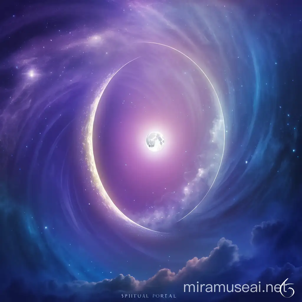 Mystical Spiritual Portal Beneath a Radiant Moon 55 Alignment
