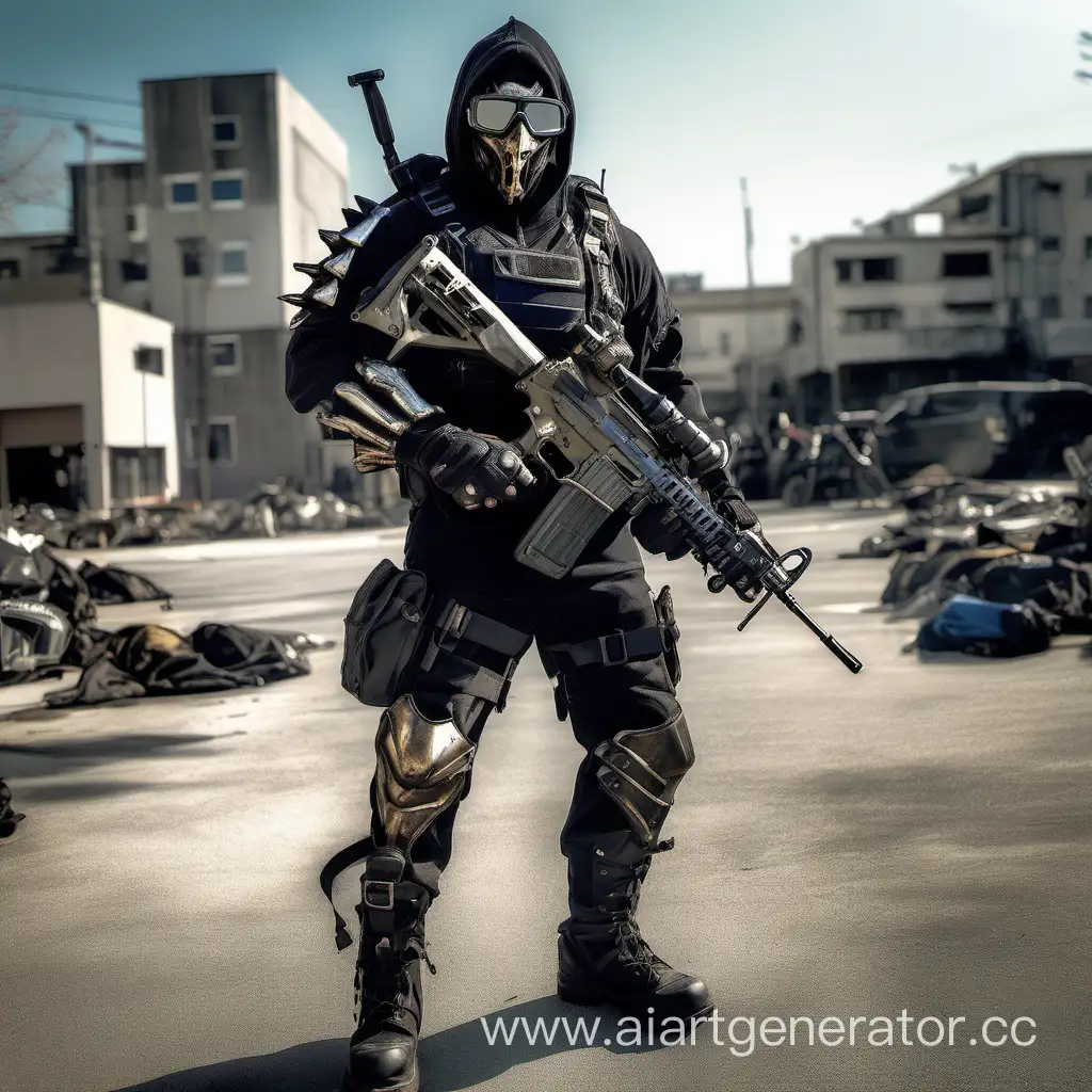 Amonovets-ArmorWearing-Warrior-with-Dying-Light-Mask-and-Tactical-Gear
