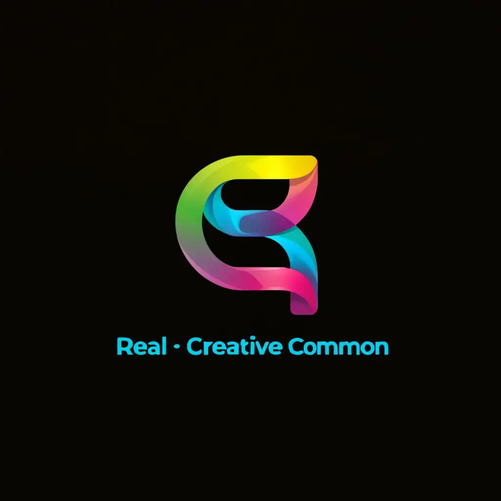 a logo design,with the text "real creative common", main symbol:learning and entertainment,Minimalistic,clear background