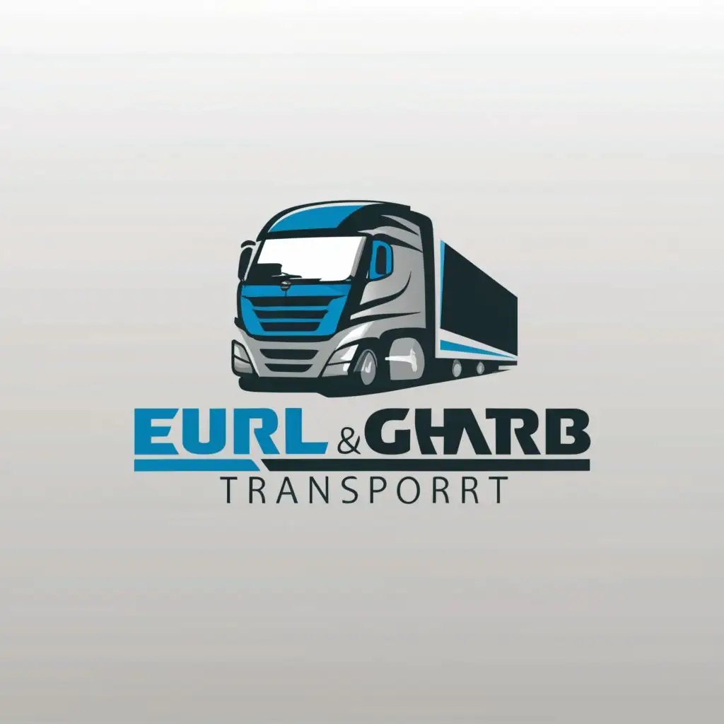 a logo design,with the text "EURL GHARB TRANSPORT", main symbol:Truck,Moderate,be used in Automotive industry,clear background