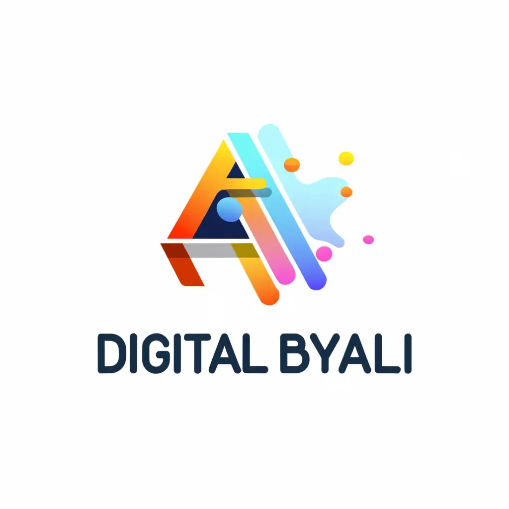 a logo design,with the text "DigitalMbyAli ", main symbol:Alphabet,Moderate,be used in Technology industry,clear background