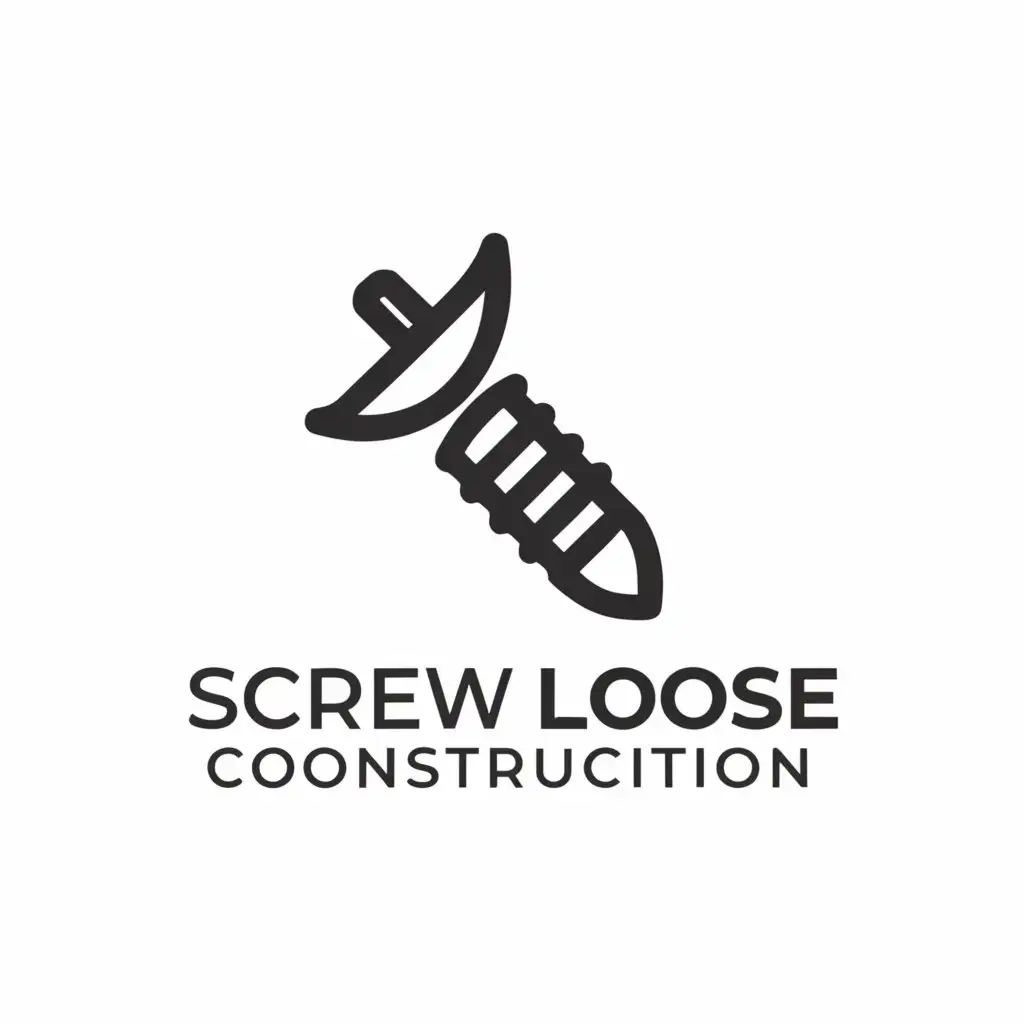 a logo design,with the text "Screw Loose Construction", main symbol:Screw,Moderate,be used in Construction industry,clear background