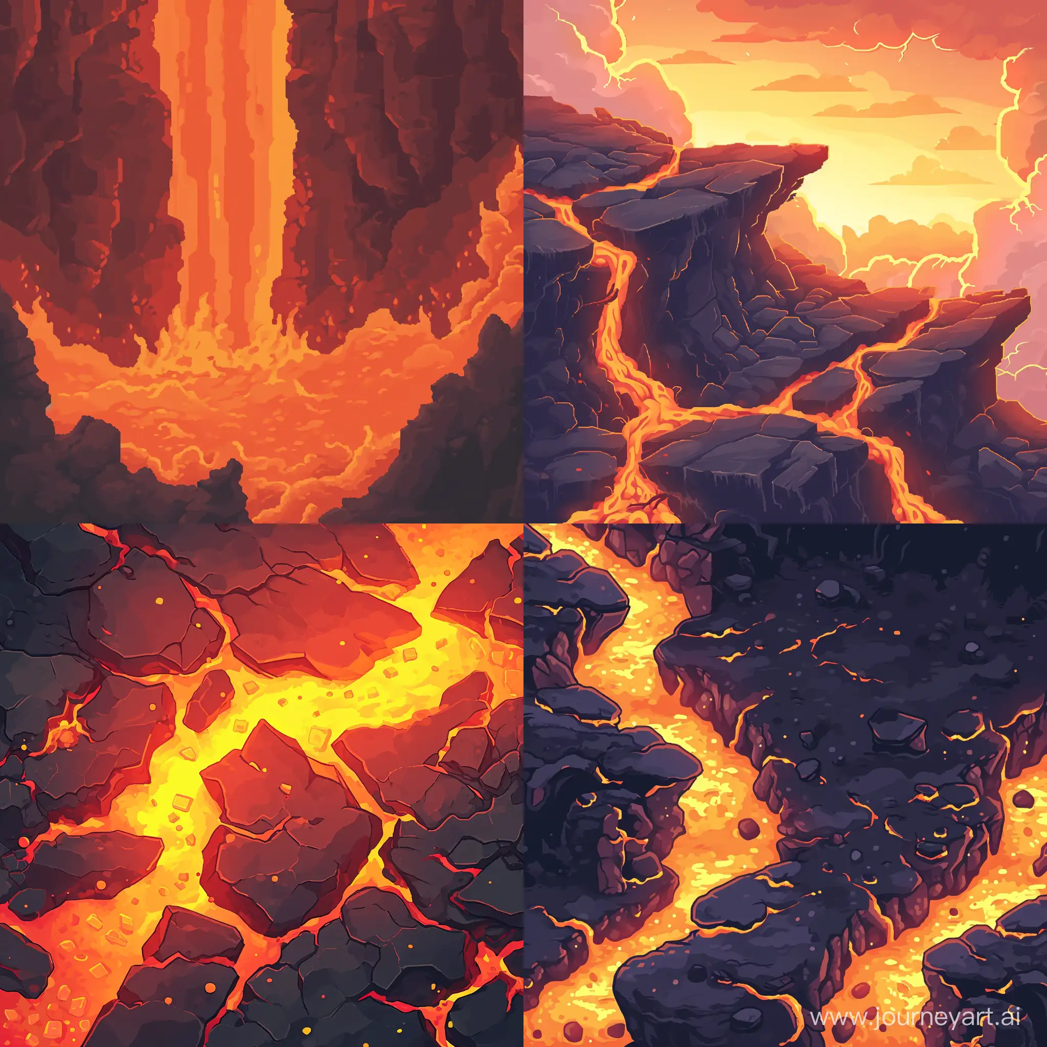 Create a lava background in pixel style