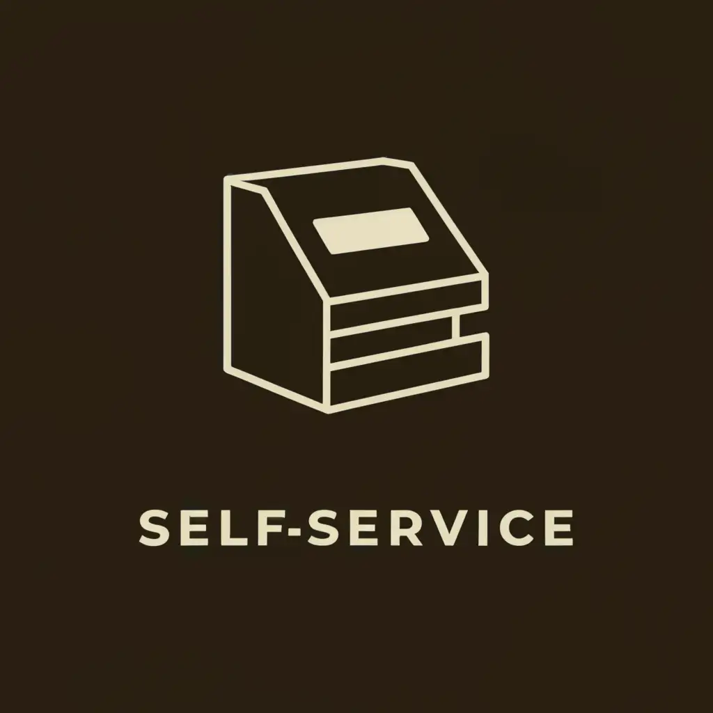 a logo design,with the text "self-service", main symbol:self-service cash registers, convenience of using the cash register,,Minimalistic,clear background