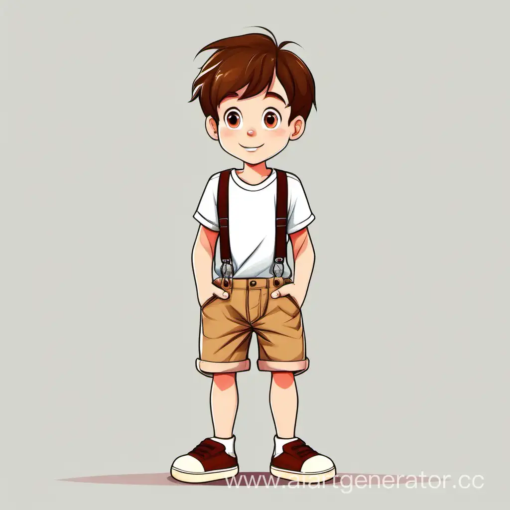 Cheerful-Cartoon-Boy-in-Stylish-Suspender-Shorts-on-White-Background
