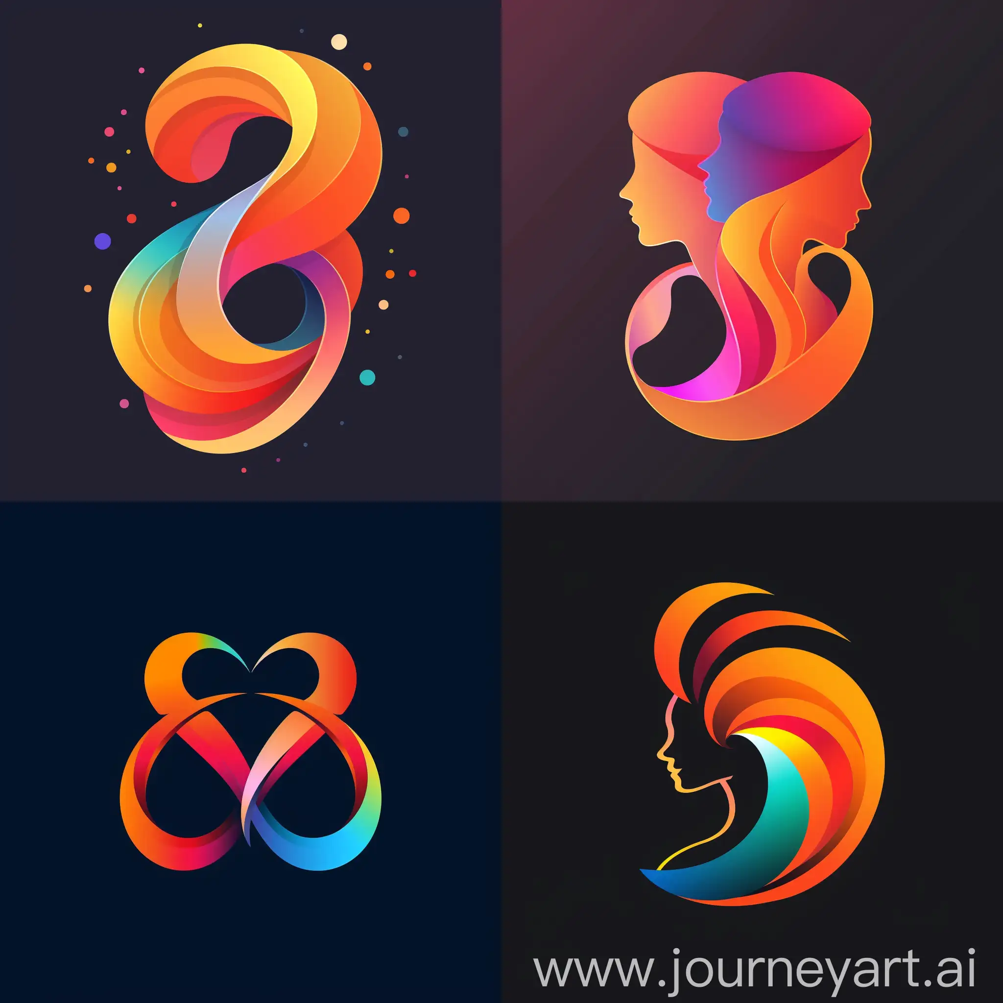 a logo for a social media store selling followers and engagement,  A symbol that reflects technology and rapid growth, such as social networks, Modern and simple design between bright colors and harmonious tones. Embodying a three-dimensional character that symbolizes followers and interaction, and represents various social media networks. With smooth and futuristic lines, guiding principles and professionalism in serving the front, Using bright colors such as a bright rainbow to convey a lively and energetic message. Colored girls such as red and orange to communicate your need for enthusiasm and interaction. The new design is implemented in a bold and bold style that catches Rossi and highlights the main purpose of the store, An innovative and distinctive social network, characterized by quality and professionalism in providing the service of selling followers and interacting. - Part 10 - Verse 2:3